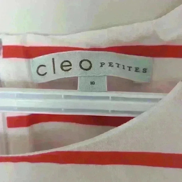 CLEO Petites, Stripped Dress with  Belt. Red, white and black, size 10 - Picture 6 of 7